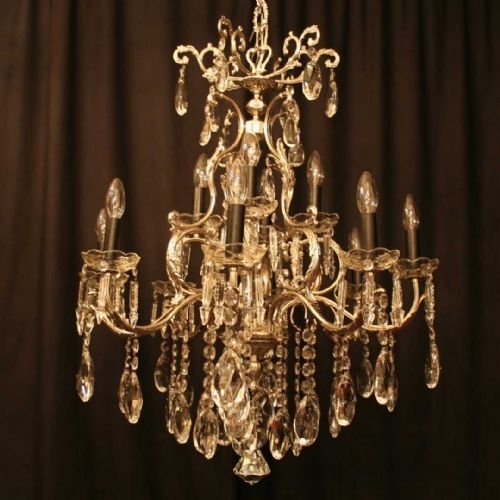 Ornate Italian Renickel Plated Chandelier