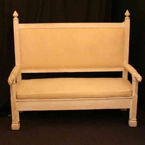 French Pine Painted Gargoyle Bench