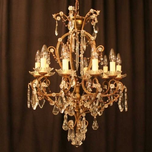 Italian 10 Light Cage Chandelier