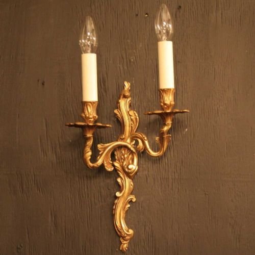 French Pair of Gilded Wall Lights