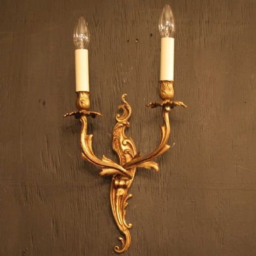 French Pair of Twin Arm Wall Lights