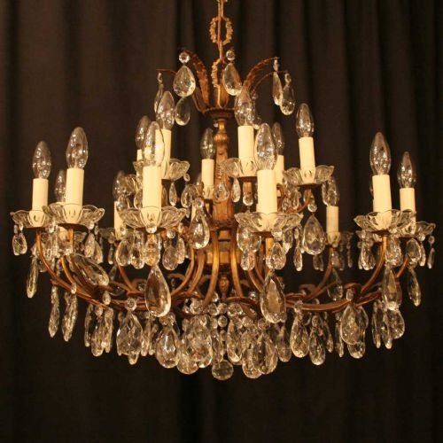Italian Gilded Double Tiered Chandelier
