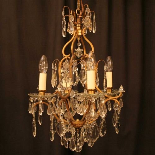French Pair of 4 Light Chandeliers
