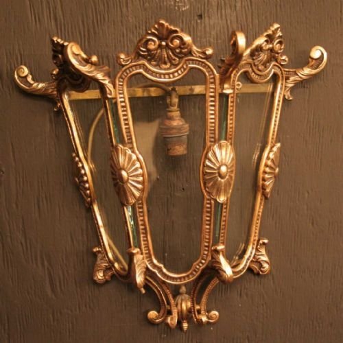 Bronze Pair of Half Lantern Wall Lights