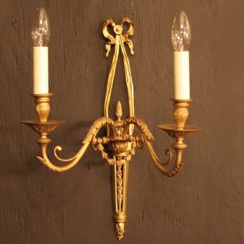 French Set of 4 Twin Arm Wall Lights