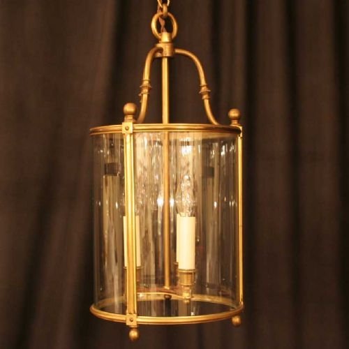 French Gilded Triple Light Hall Lantern