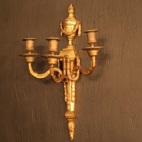 French Pair of Candle Wall Sconces
