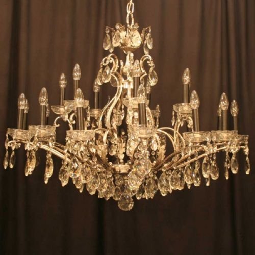 Italian 21 Light Nickel Plated Chandelier