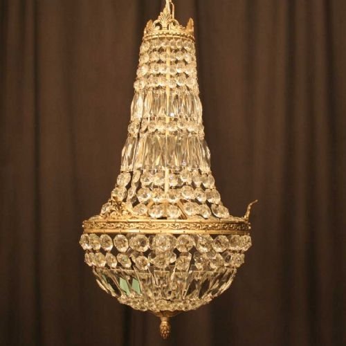 French Silver Gilded Bag Chandelier