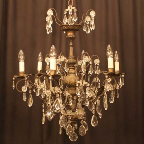 Italian 6 Light Pewter Chandelier