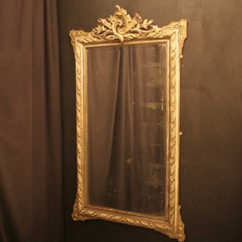 French Silver Gilded Mirror
