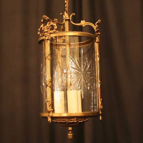 French Pair of Triple Light Hall Lanterns
