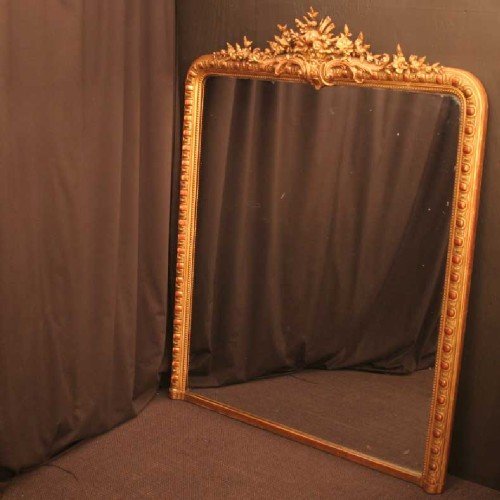 French Giltwood Overmantle Mirror