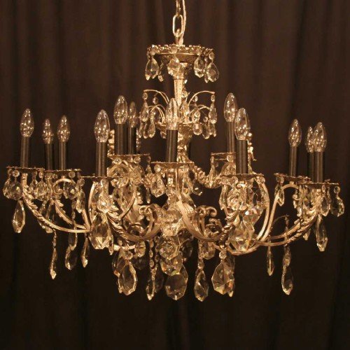 Italian Renickel Plated 16 Light Chandelier