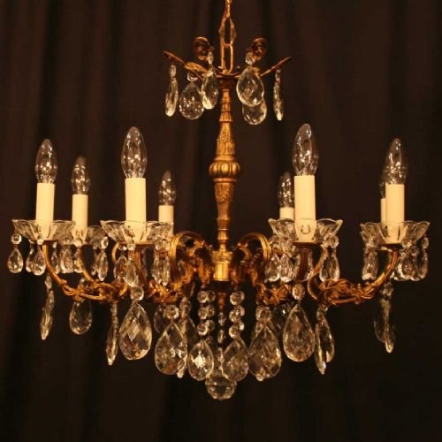French Gilded 8 Branch Chandelier