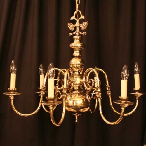 Flemish Pair of Brass Chandeliers