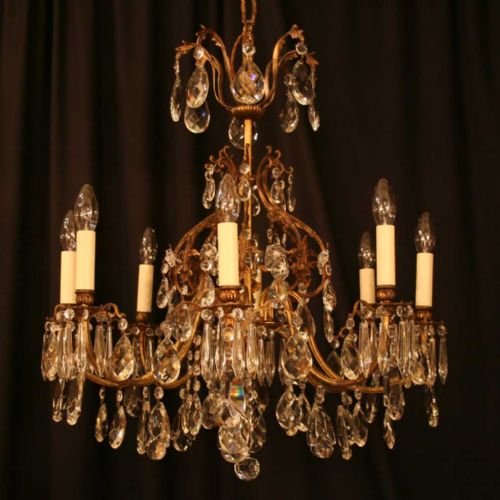 French Gilded 8 Light Chandelier