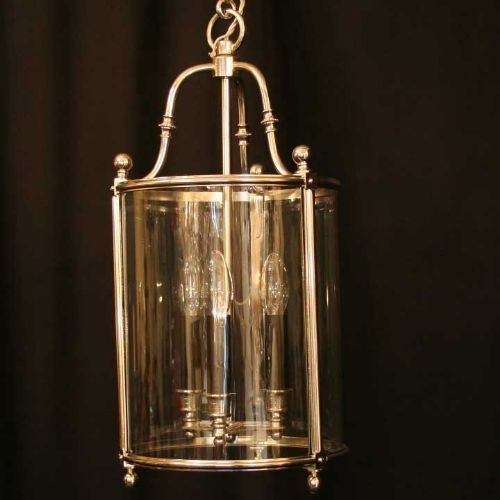 French Renickel Plated Triple Light Lantern