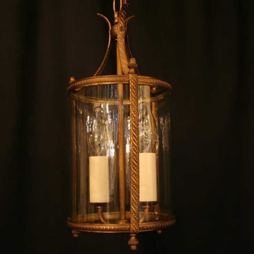 French Pair of Gilded Hall Lanterns
