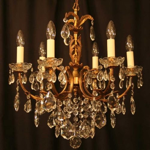 Italian Gilded 6 Light Chandelier
