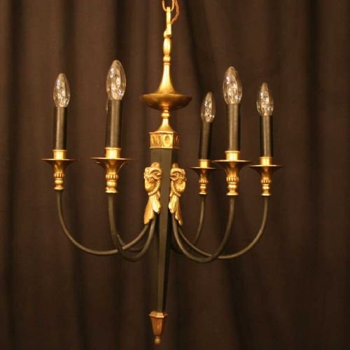 French Pair of Empire 6 Light Chandeliers