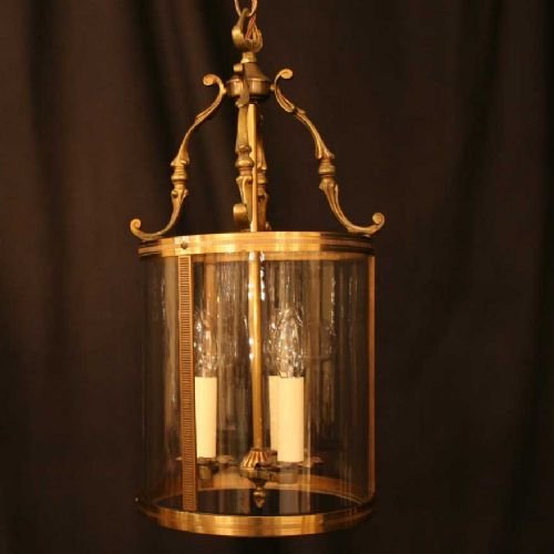French Gilded Triple Light Hall Lantern