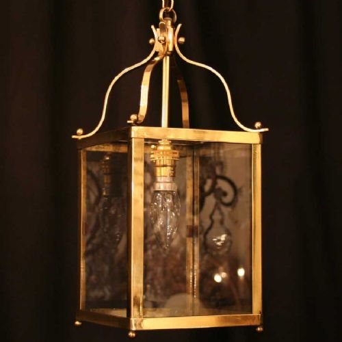 English Brass Single Light Hall Lantern