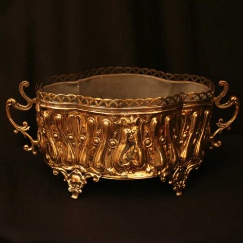 French Brass Art Nouveau Jardinière/planter
