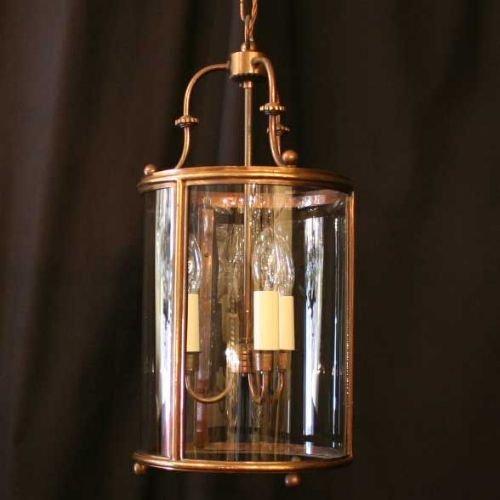 French Triple Light Brass Lantern