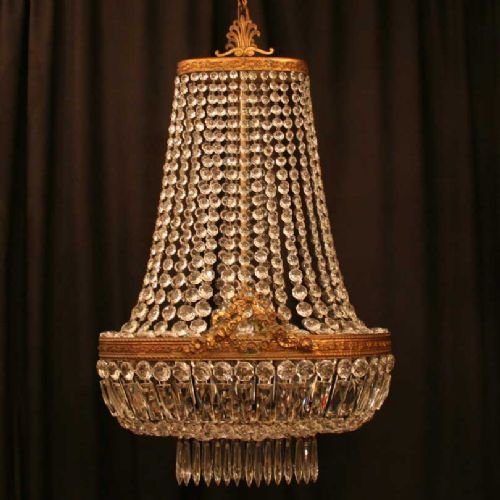 French Gilded Tent Chandelier