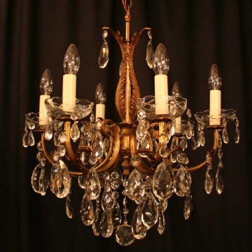 French Gilded 6 Light Chandelier