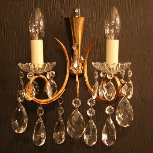 French Pair of Gilded Wall Lights