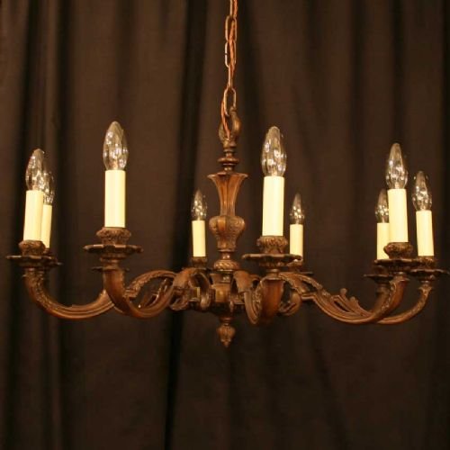 Flemish Pair of 10 Light Chandeliers