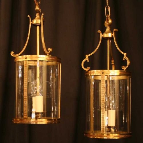 French Pair of Gilded Hall Lanterns