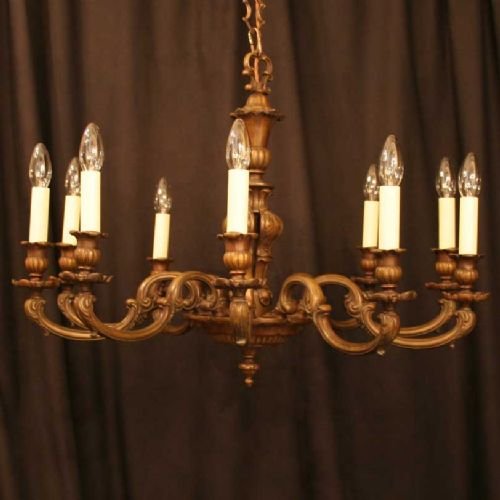 Italian Dark Bronze 10 Light Chandelier
