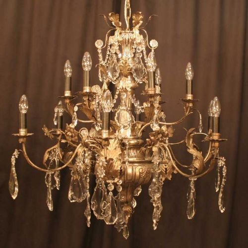 Italian Genoa Pair Double Tiered Chandeliers
