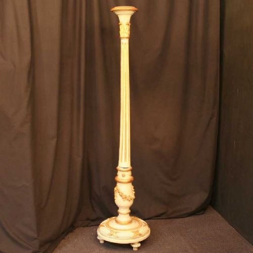French Gilded and Painted Standard Lamp