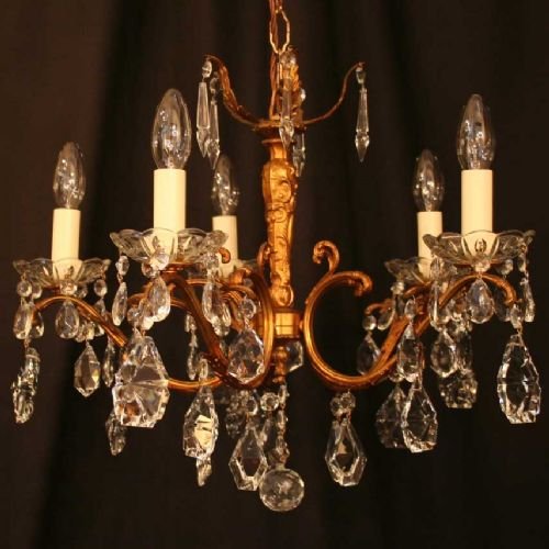 Italian Gilded 5 Light Chandelier
