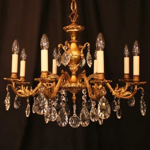 Italian Gilded 8 Light Chandelier
