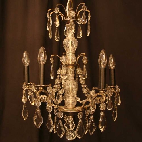 French Silvered 5 Light Chandelier