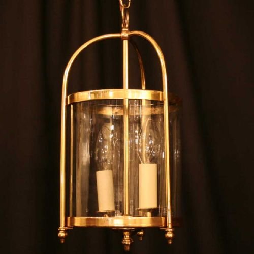 English Brass Twin Light Hall Lantern

