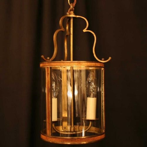 French Gilded Twin Light Hall Lantern

