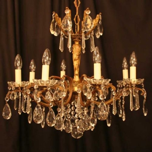 Italian 8 Light Gilded Chandelier
