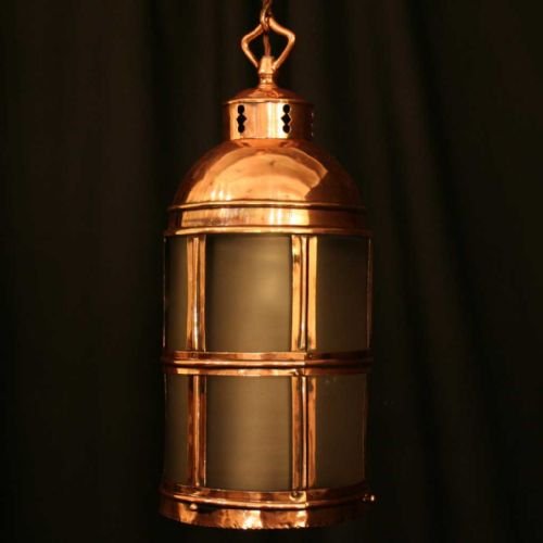 English Single Light Copper Hall Lantern

