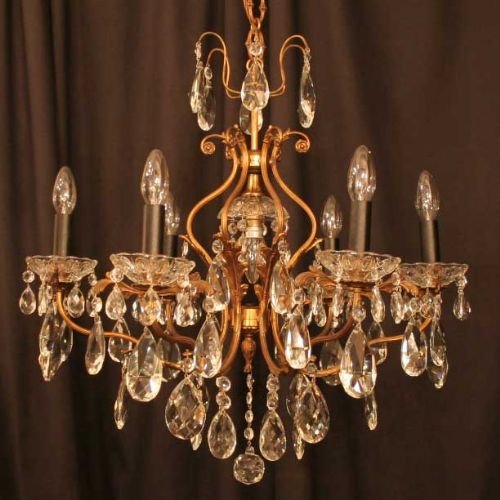 Italian Gilded Brass 7 Light Chandelier
