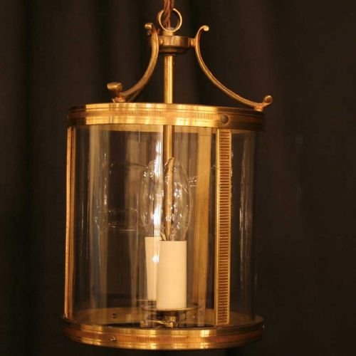 French Gilded Twin Light Hall Lantern
