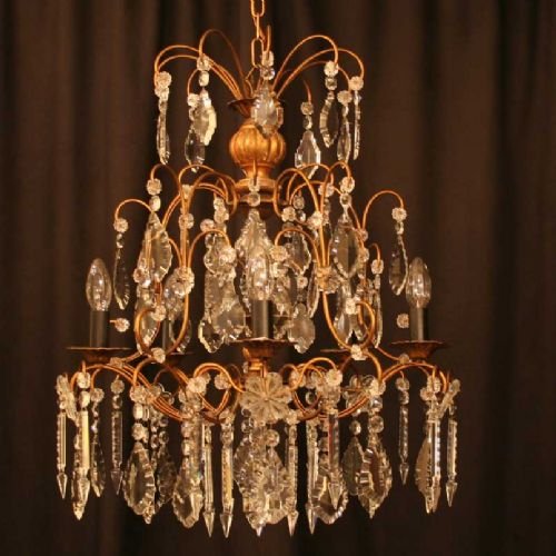 Italian 6 Light Cage Chandelier