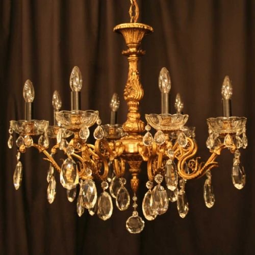 Italian Gilded 8 Light Chandelier