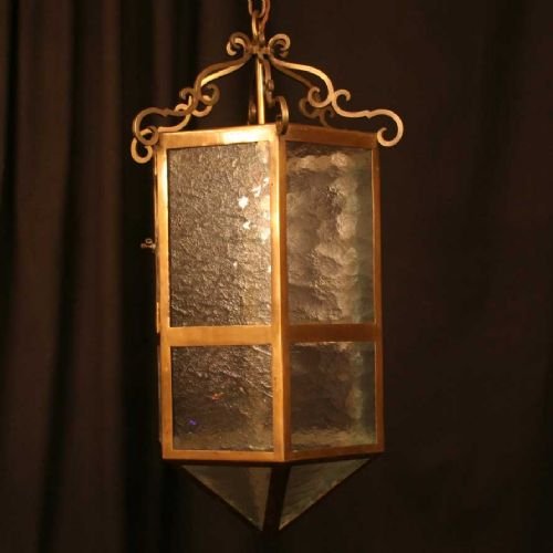 English Brass Single Light Hall Lantern