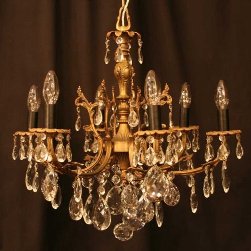 Italian Silvered 6 Light Chandelier